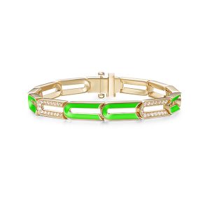 Melissa Kaye Kira bracelet green enamel