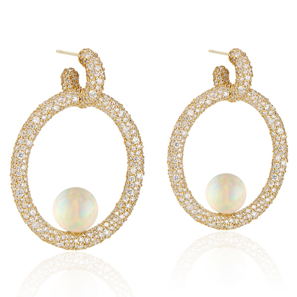 Akaila Reid opal hoop earrings