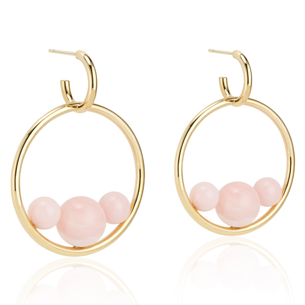 Akaila Reid pink opal hoops