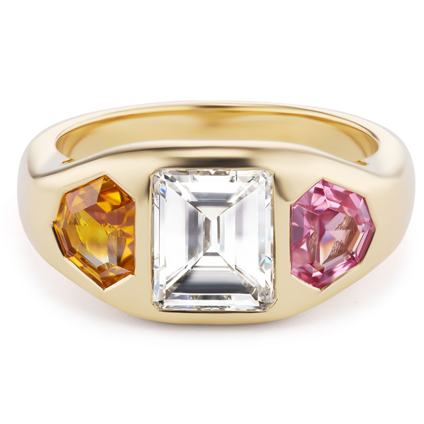 Oval and Pear Diamond 3-Stone Ring - Turgeon Raine