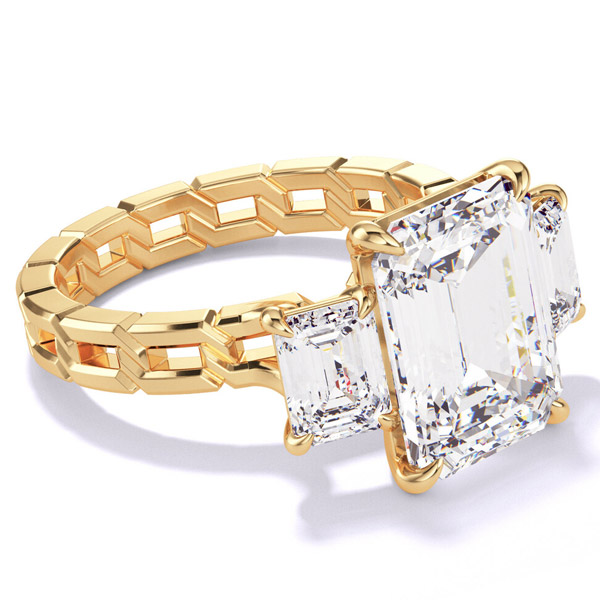 Lindsey Scoggins emerald cut diamond ring