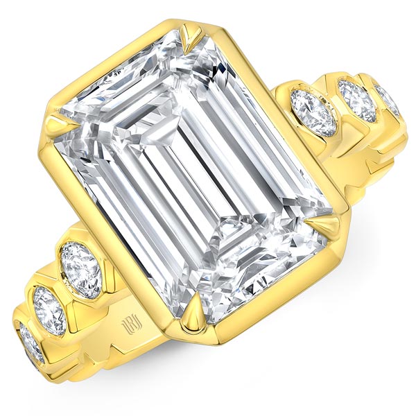 Rahaminov emerald cut diamond engagement ring