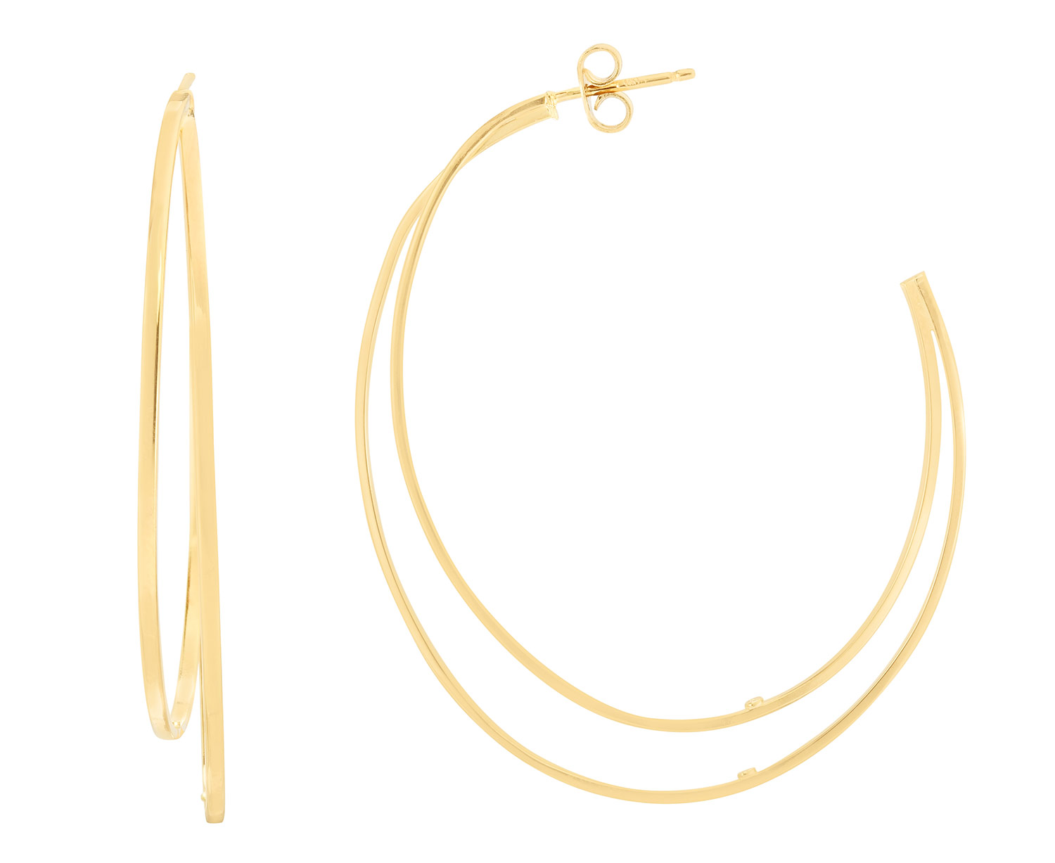 Royal Chain 14k yellow double row C hoops