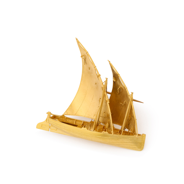 Sailing boat brooch