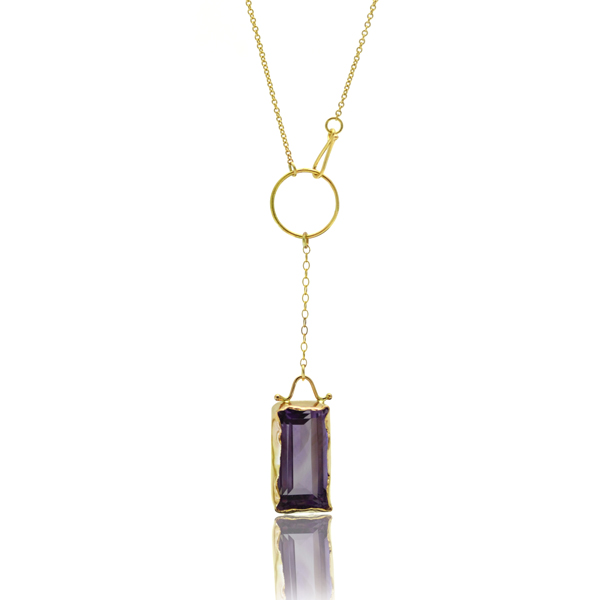 Susan Crow amethyst Melt pendant