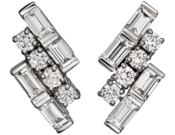 Cartier 18k white gold diamond earrings