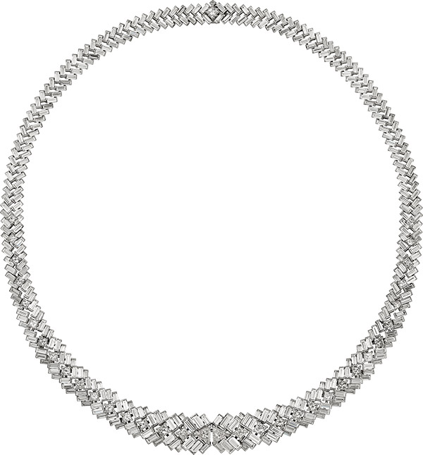 Cartier high jewelry 18k white gold diamond necklace