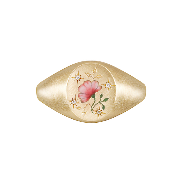 Cece J Jewelry rose signet ring