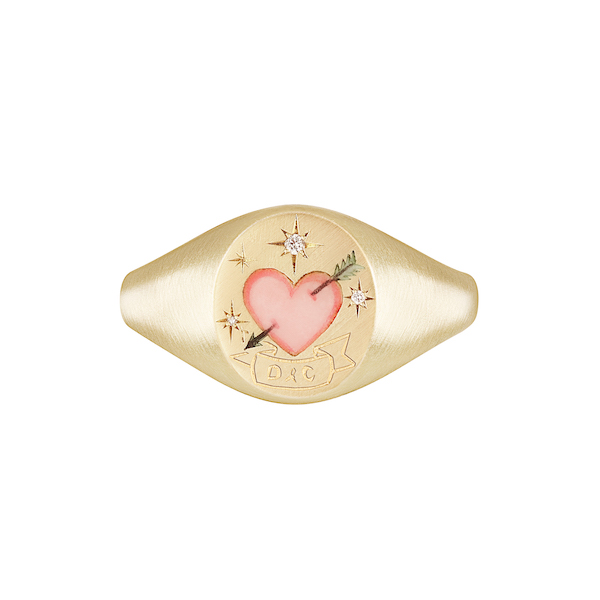 Cece Jewelry heart signet ring