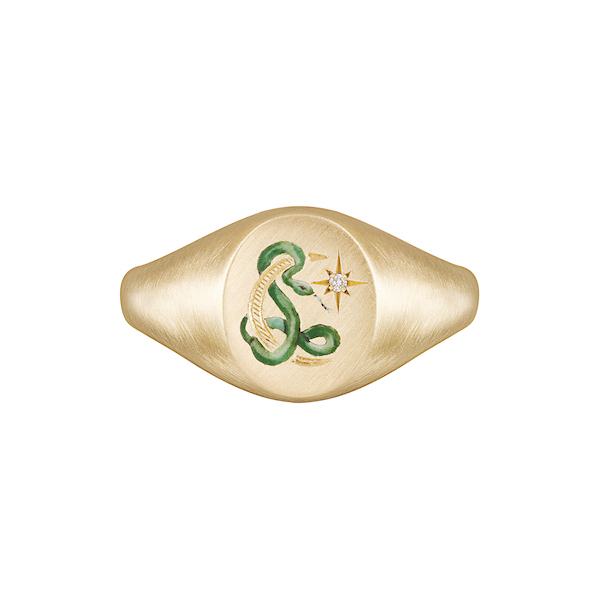 Cece snake signet ring