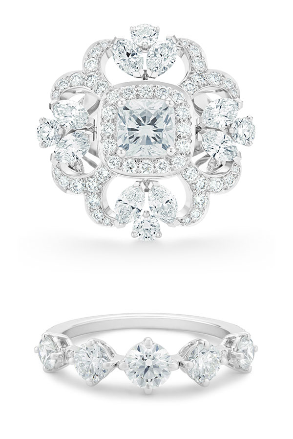 De Beers Reflections of Nature Elsemere Treasure Ring Arpeggia single row diamond ring