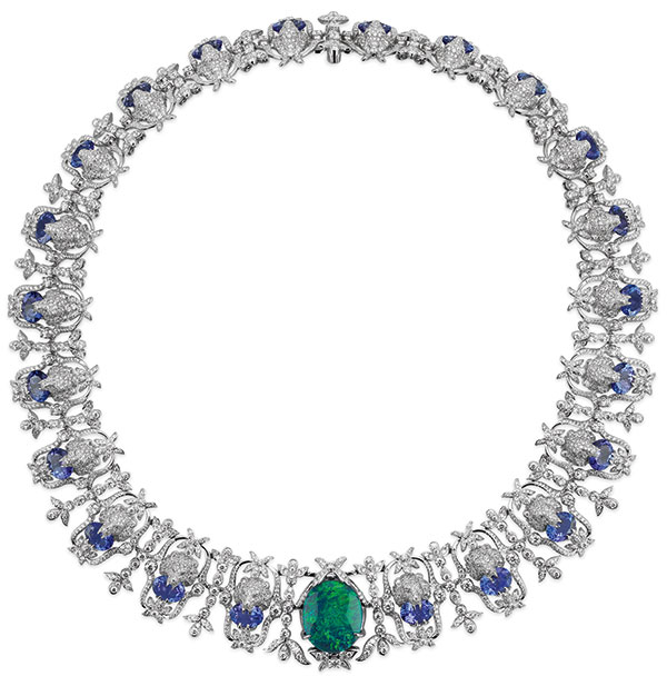 Gucci high jewelry opal tanzanite diamond nekclace