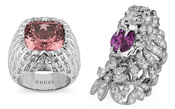 Gucci high jewelry spinel diamond rings