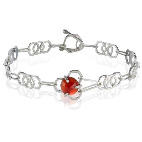 Lola Zyscovich garnet honeycomb bracelet