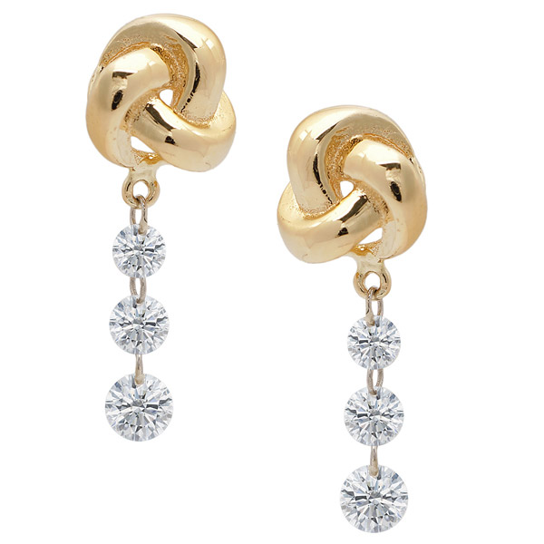 Aresa New York diamond knot earrings