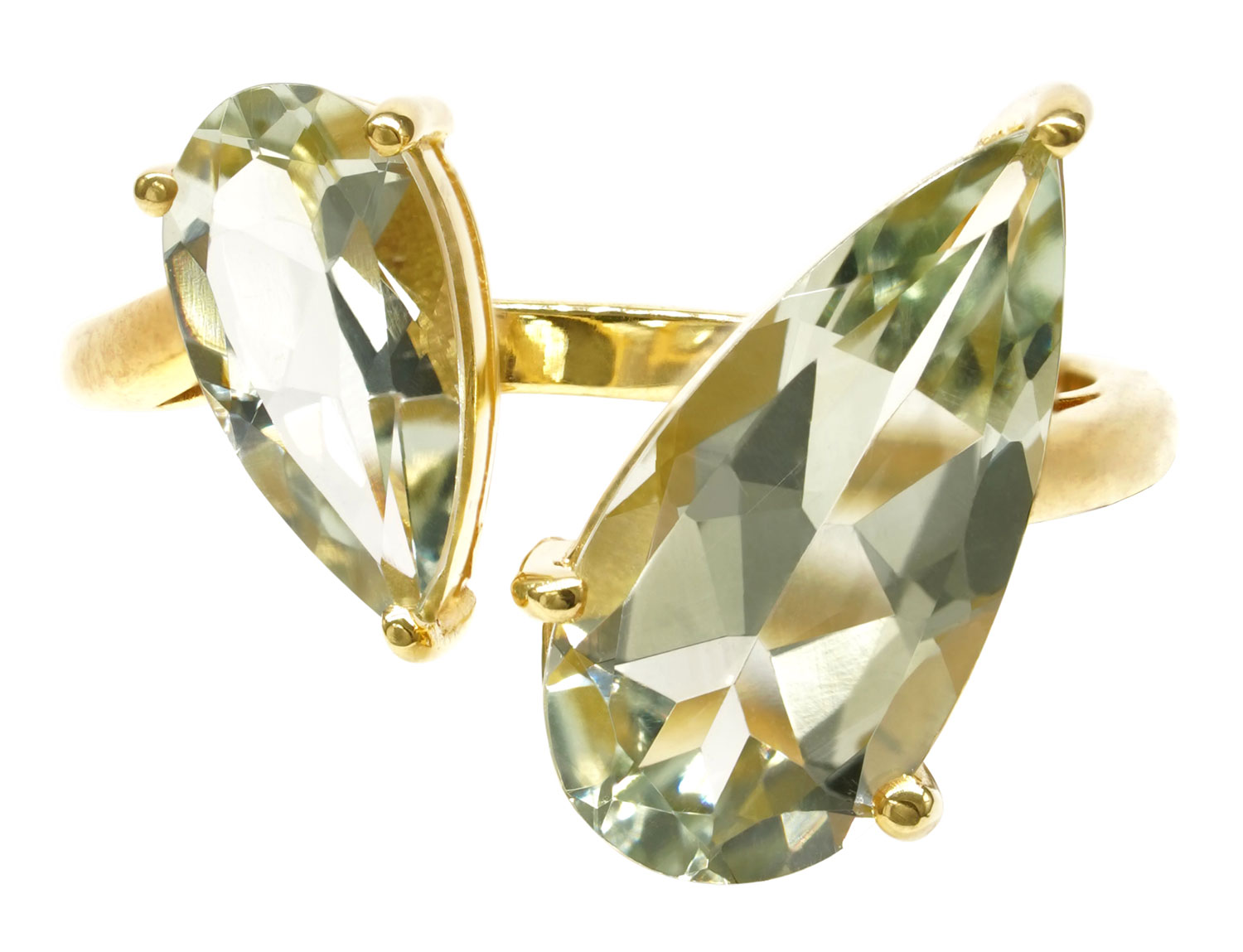 Dinari Jewels pear shape green amethyst Eden ring