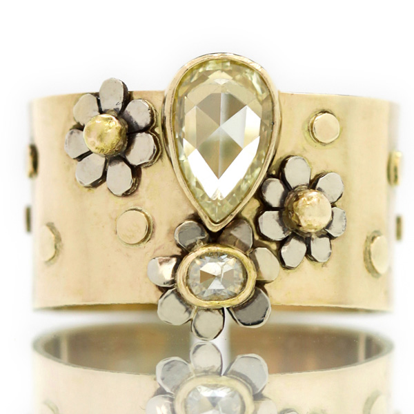 Jen Volkodav rose cut diamond ring