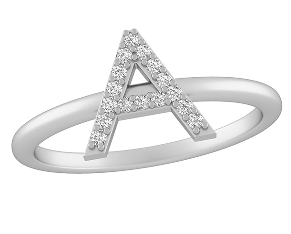KAY Diamond Initial Ring