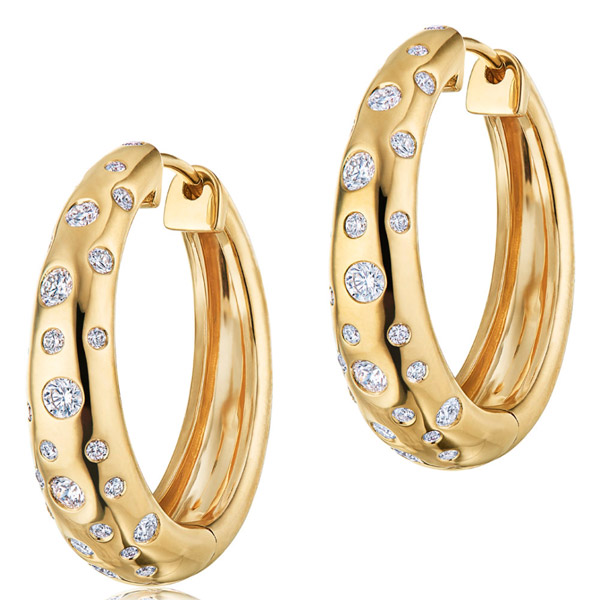 Kwiat diamond hoop earrings