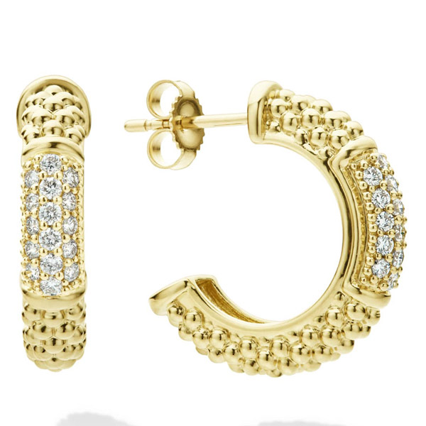 Lagos gold Caviar hoop earrings