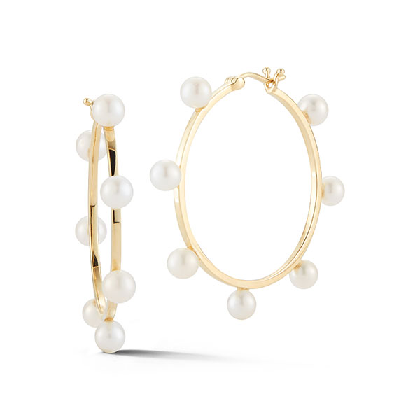 Mateo pearl hoop earrings