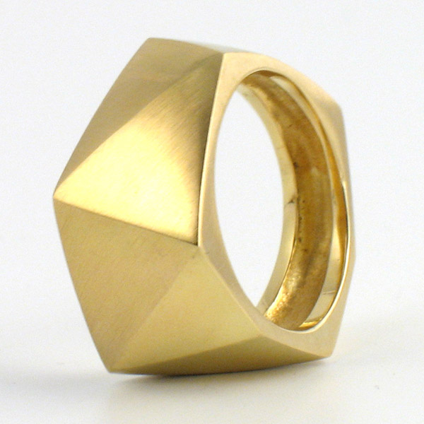 Melanie Eddy gold faceted ring