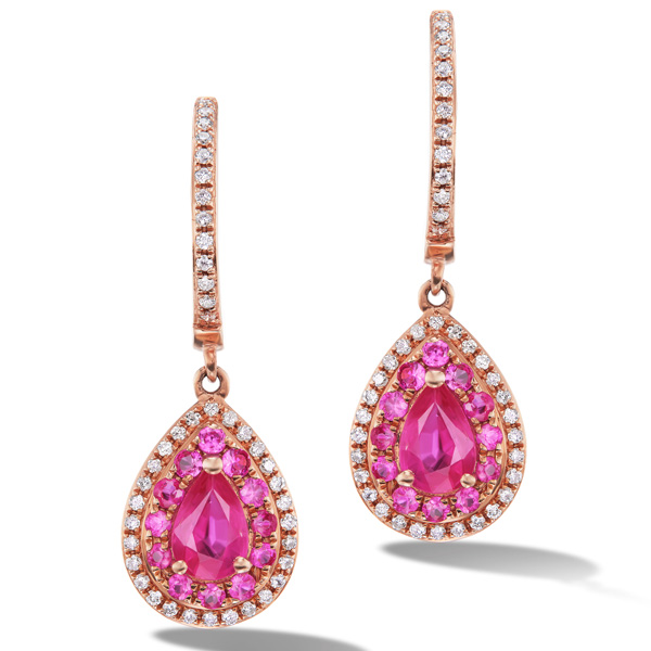 Sheryl Jones pink sapphire earrings