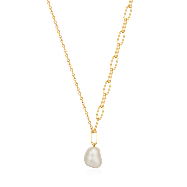 Ania Haie pearl and gold chain necklace