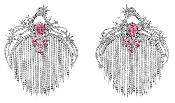 Gucci high jewelry pink spinel diamond earrings