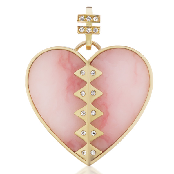 Harwell Godfrey pink opal talisman heart