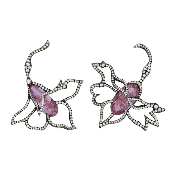 JAR pink topaz and diamond earrings