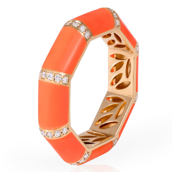 Latelier Nawbar orange enamel ring