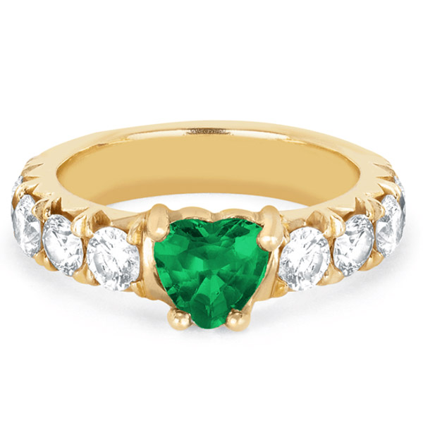 Logan Hollowell emerald heart ring