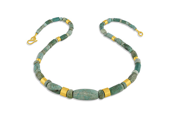 Loren Nicole Persian Turquoise and Gold Bead necklace