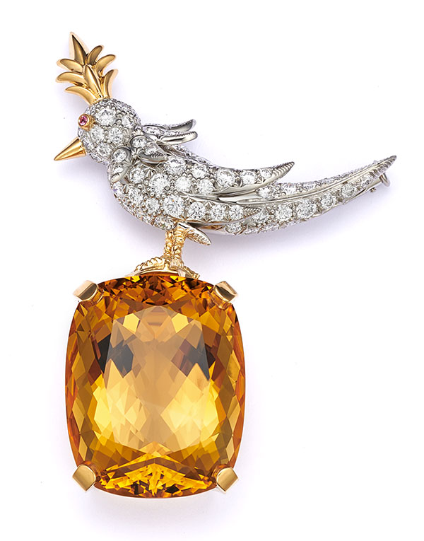 Schlumberger citrine Bird on a Rock