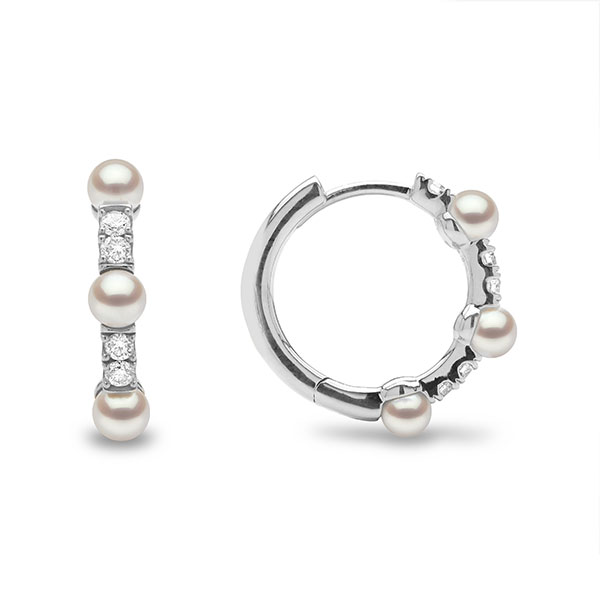 Yoko London white pearl hoops
