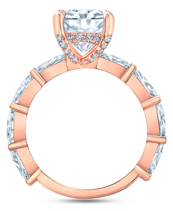Anye Designs moissanite rose gold ring