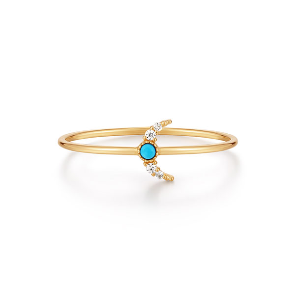 Aurelie Gi crescent turquoise ring