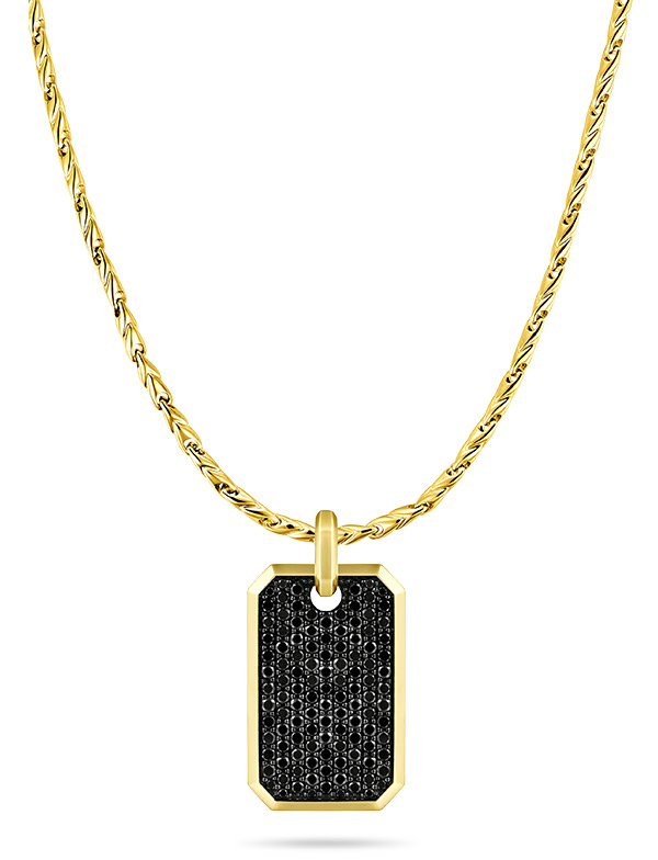 Gabriel black diamond dog tag and chain