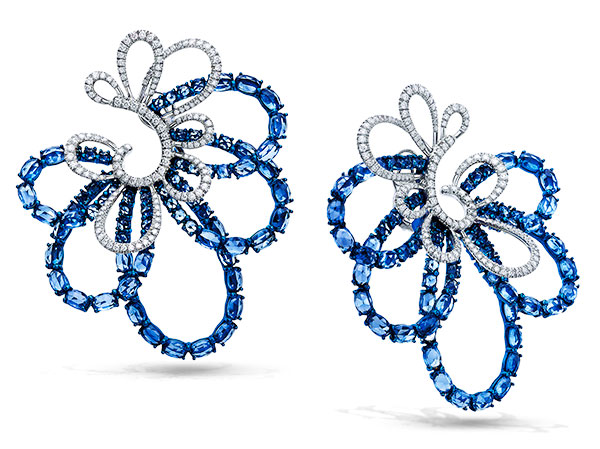 Giovanni Ferraris Gioielli sapphire diamond titanium earrings