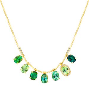 Lauren K green tourmaline fringe necklace