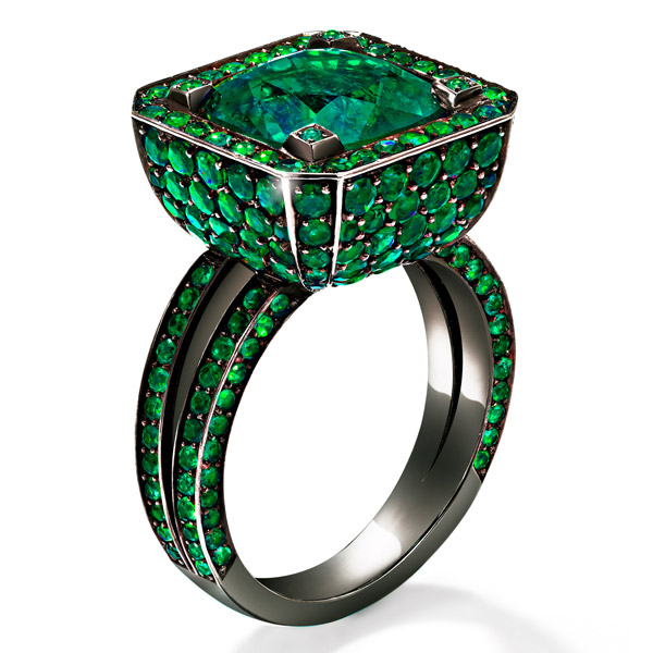 Solange emerald Cup ring
