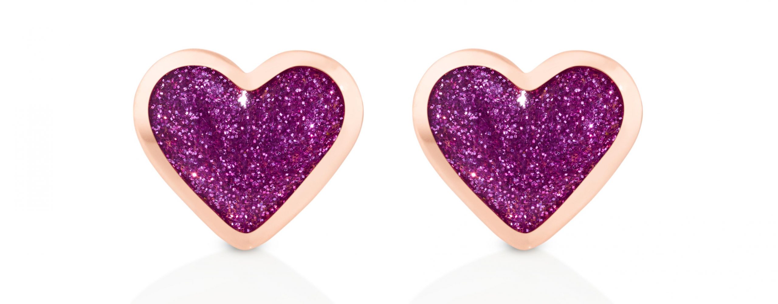 Alina Abegg love sticker purple enamel glitter heart earrings