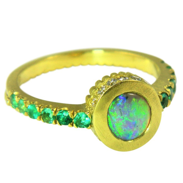 Alison Nagasue opal green gold ring