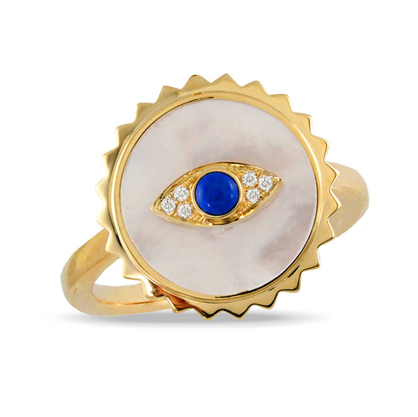 Doves evil eye ring