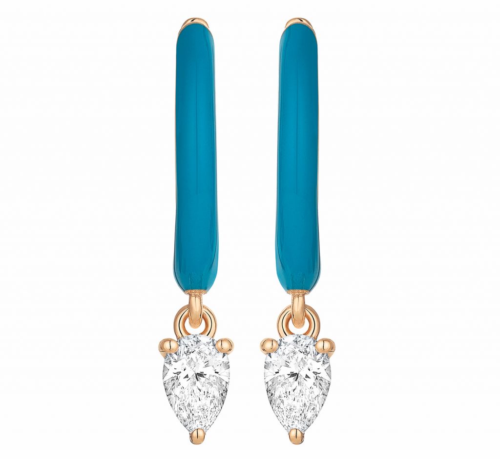 Wempe blue enamel Electrify earrings