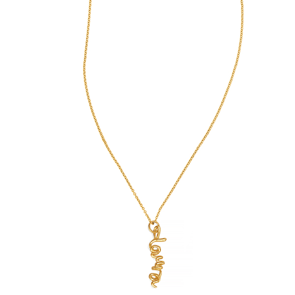 Bar Jewellery gold plated script necklace