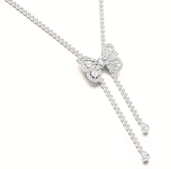 De Beers Portraits of Nature Butterfly High Jewelry white necklace