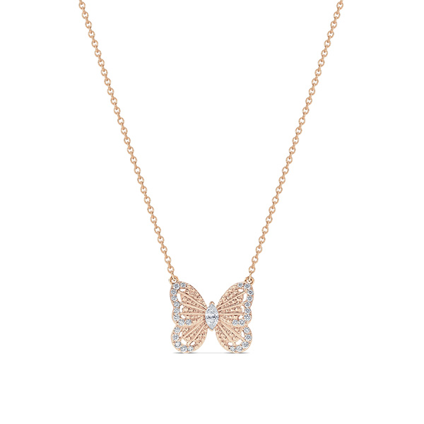 De Beers Portraits of Nature Butterfly Rose Gold pendant