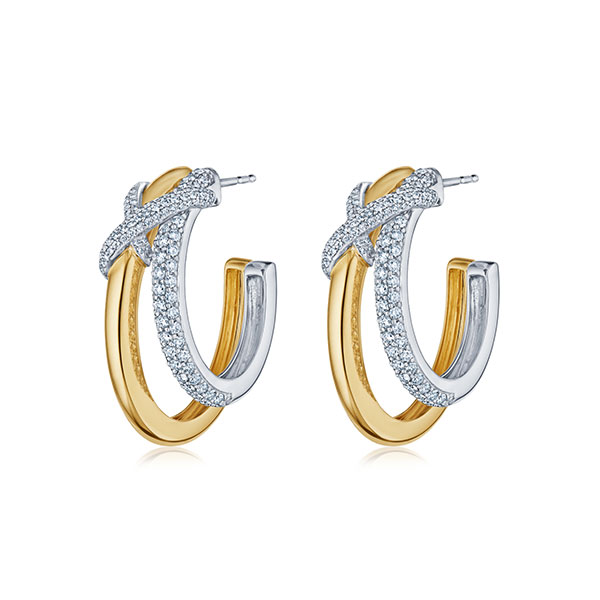 Kwiat two tone earrings